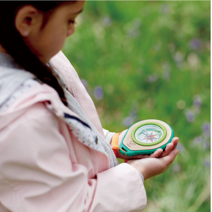 Kompass peegli ja kinnitusega