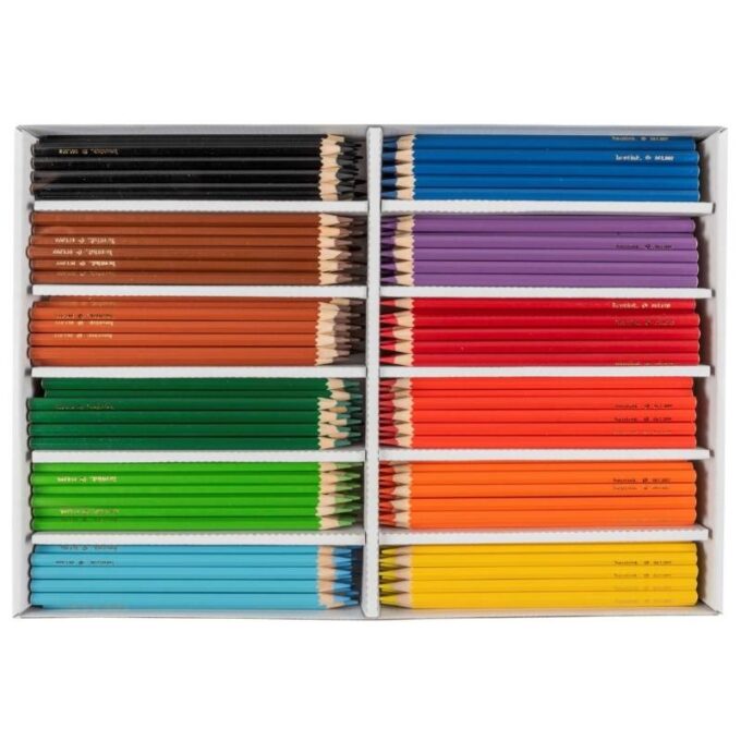 Kolmnurksed värvipliiatsid karbis (288 tk) Heutink