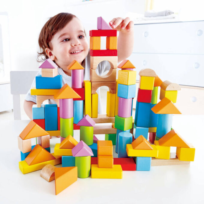 Värvilised puidust klotsid (101 osa)