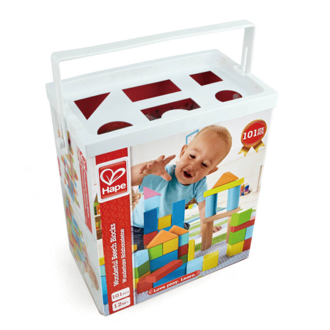 Värvilised puidust klotsid (101 osa)