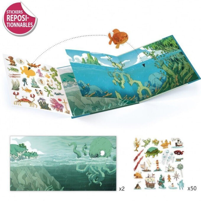 Korduvkasutatavad kleepsud "Seiklused merel"