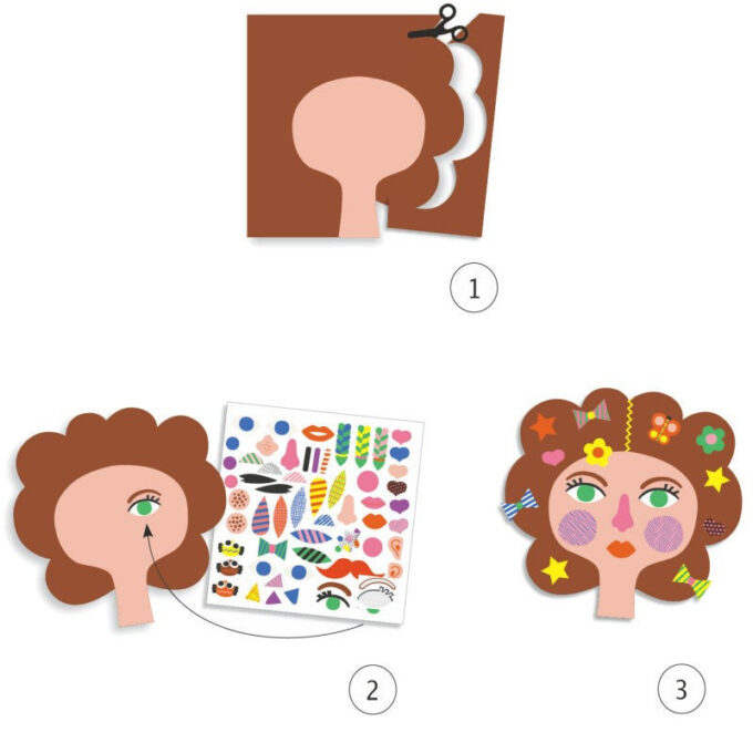 Lõikamise ja kleepimise komplekt "Juuksur"