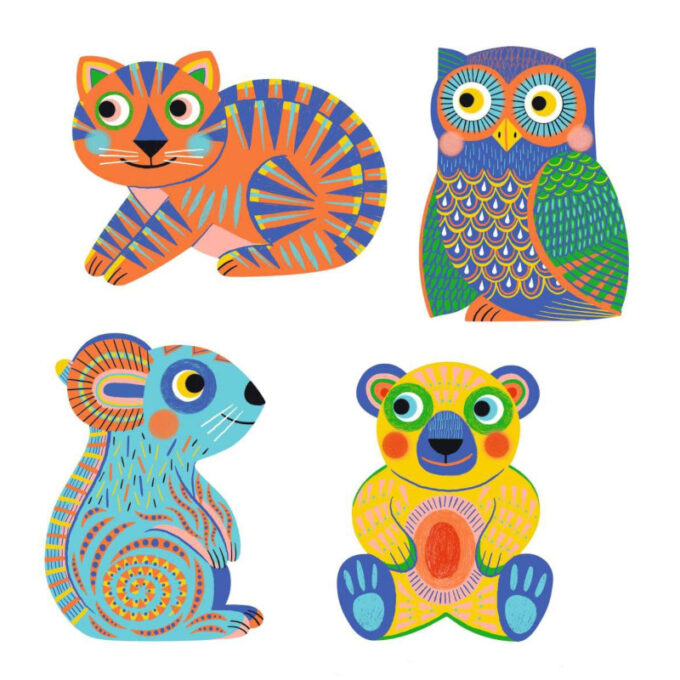 Veepliiatsiga värvimiskomplekt "Loomaportreed"