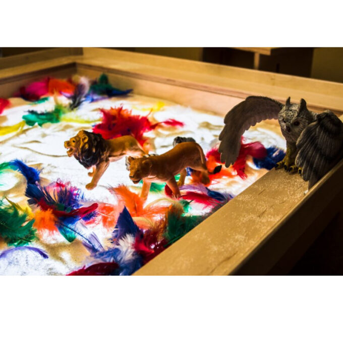 LED valgusega liivakast