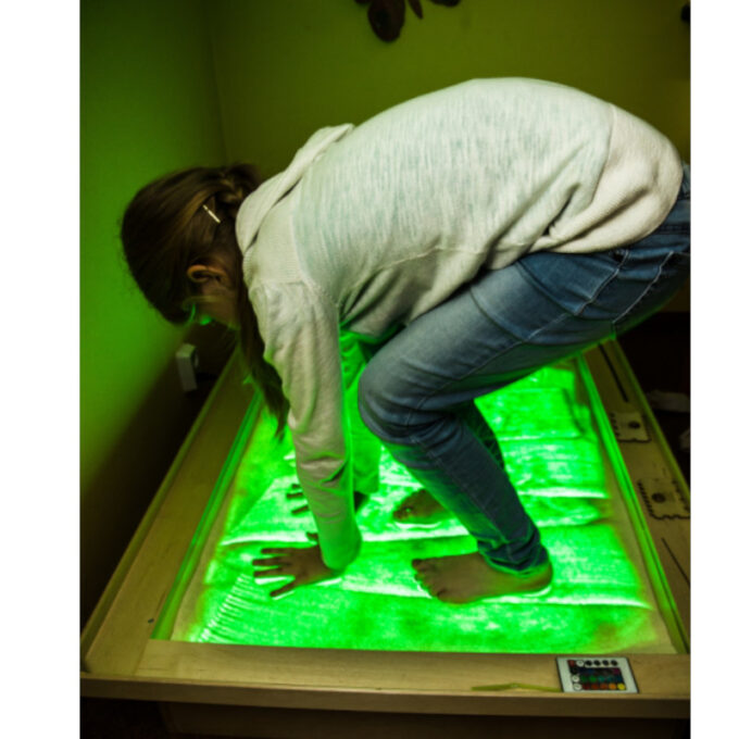 LED valgusega liivakast