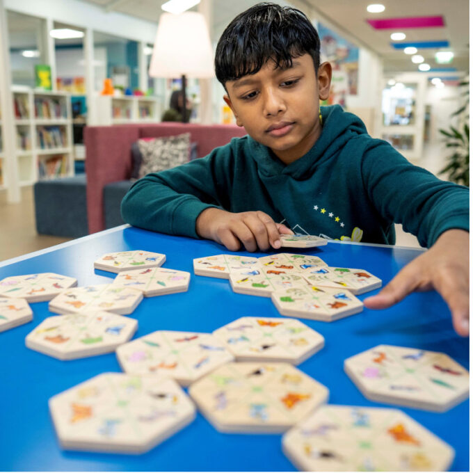 Kuusnurkade sobitamismäng “Loodus”