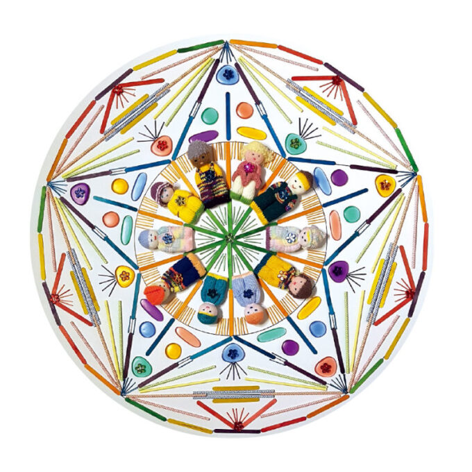 Ilmastikukindel mandala vaip 90x90 cm (3 tk)