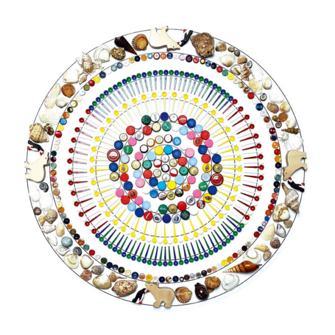 Ilmastikukindel mandala vaip 90x90 cm (3 tk)