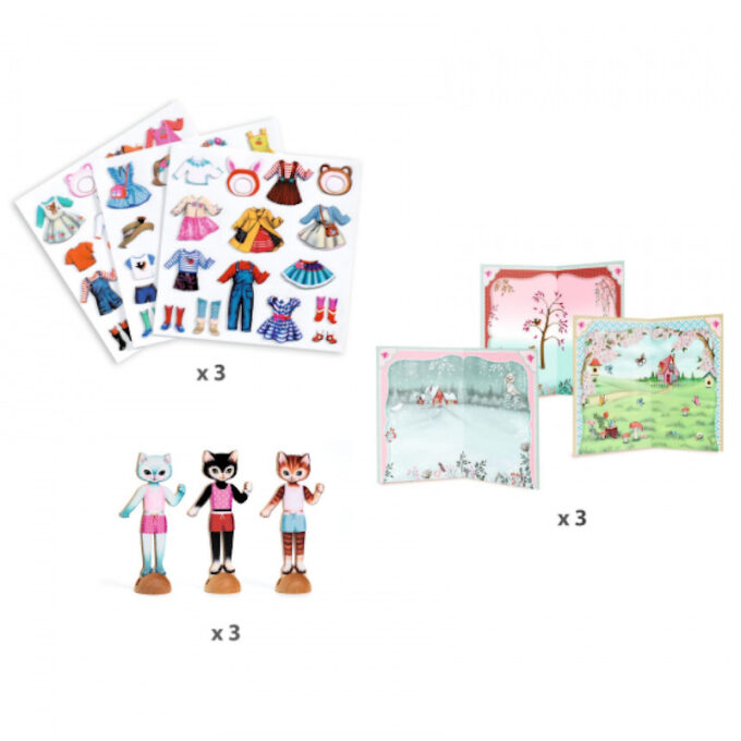 Korduvkasutatavad kleepsud "Kiisude garderoob"