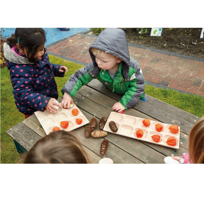 Puidust sorteerimisalus (10 lahtrit)