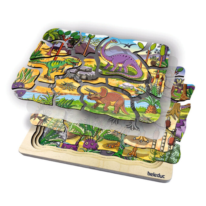 Helendav kihiline pusle "Dinosaurused"