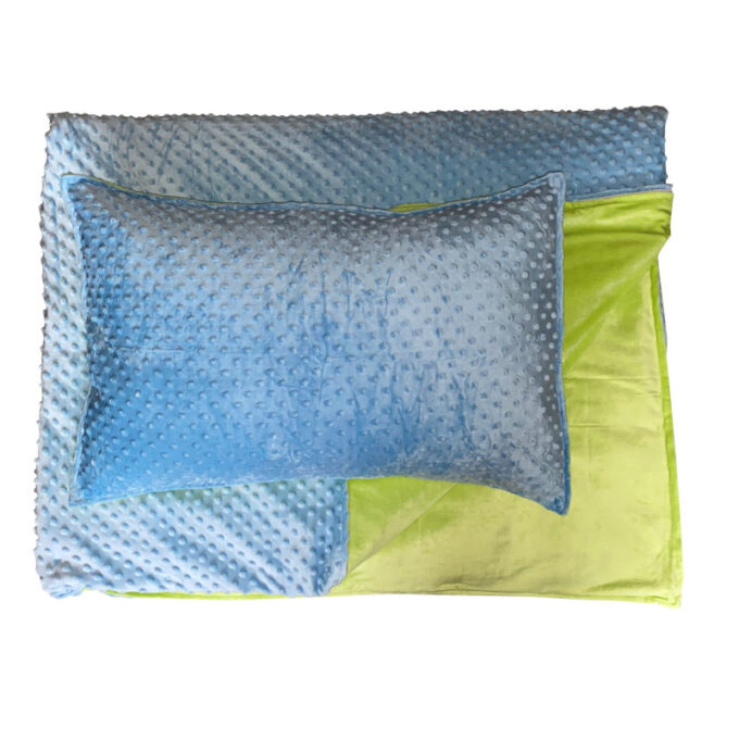 3 kg raskustekk (90 x 100 cm) padjapüüriga - sinine/roheline