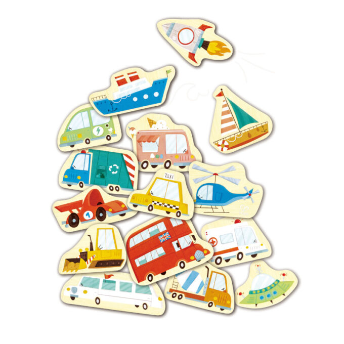 Puidust magnetid "Sõidukid"