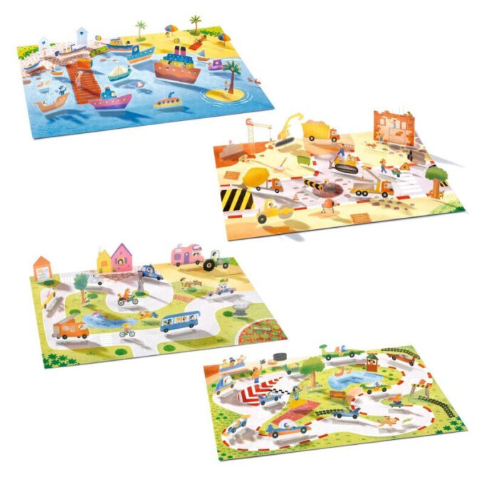 Korduvkasutatavad 3D kleepsud "Sõidukid"