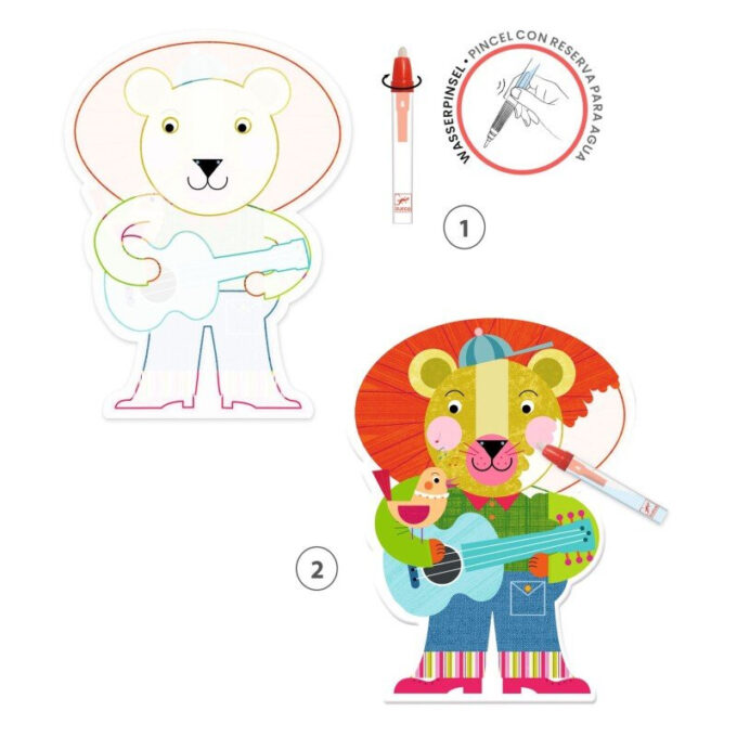 Veepliiatsiga värvimiskomplekt "Lõbusad loomad"