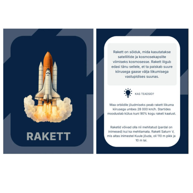 Õppekaardid "Kosmos"