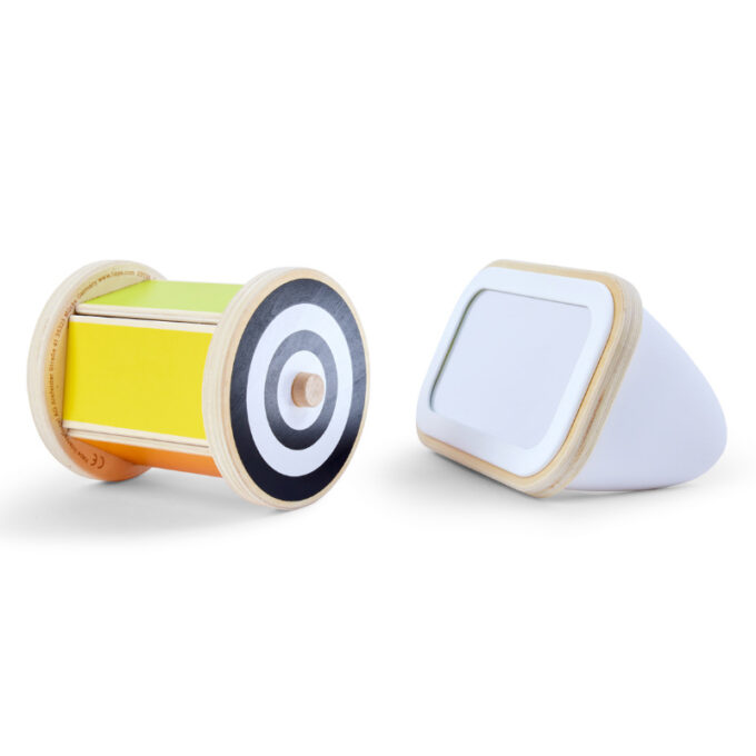 Pöörlev trummel peegliga