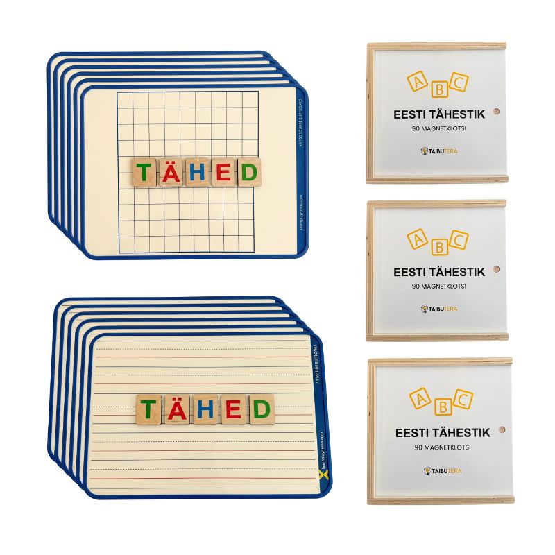 Eesti tähestiku komplekt kahepoolsete tahvlitega