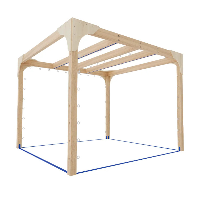 Puidust sensoorse integratsiooni riputusraam (3 x 3 m)