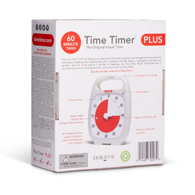 Time Timer PLUS visuaalne taimer, 60 min (valge)